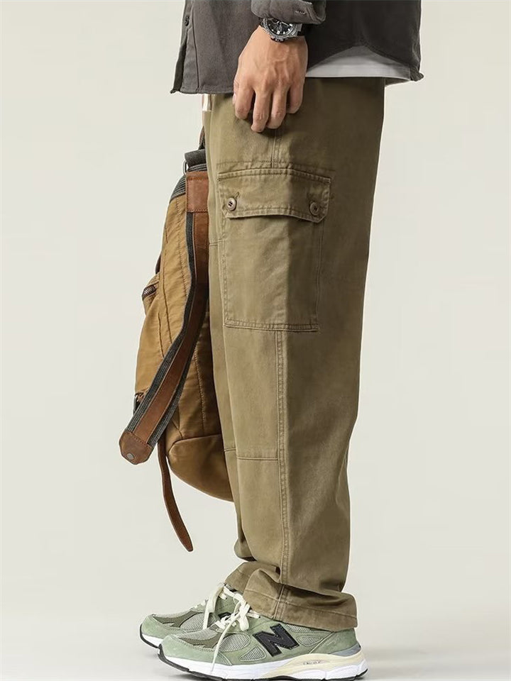 Men's Spring Casual Drawstring Multi-Pocket Cargo Pants