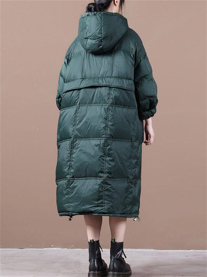 Female Stylish Windproof Oversized Hooded Quilted Coats
