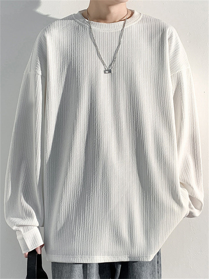 Men's Solid Color Long Sleeve Round Neck Sweatshirts