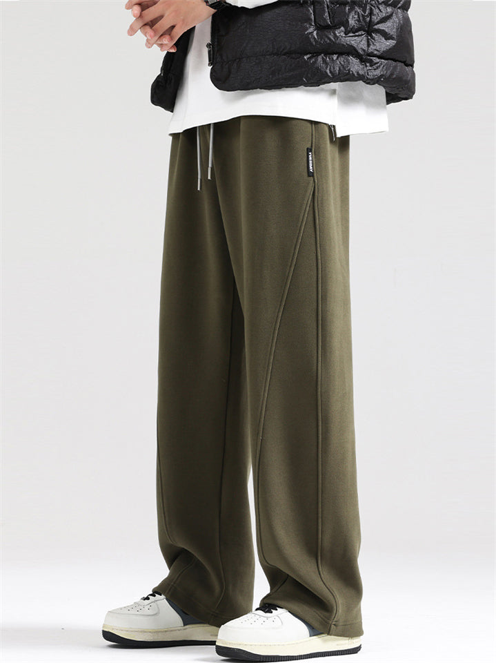 Men's Solid Color Casual Straight Wide Leg Sweatpants