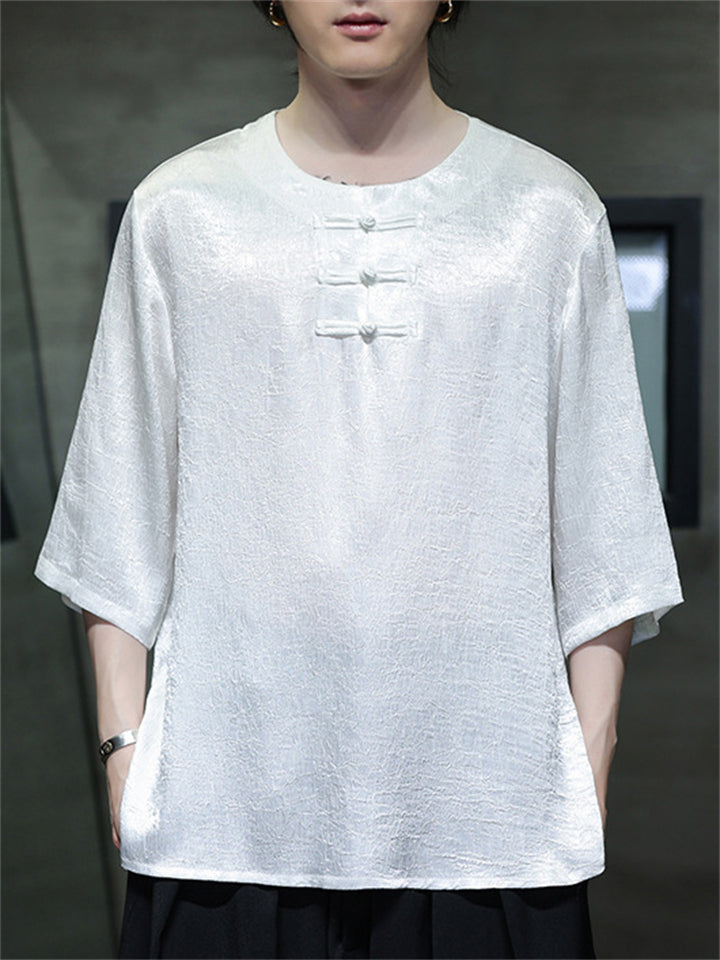 Men's Summer Chinese Style Cool Casual Half Sleeve Shirts