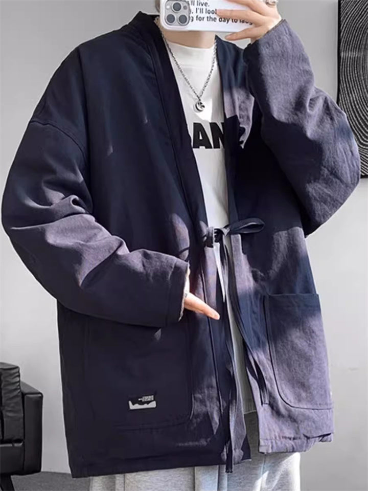 Loose Chinese Zen Clothing Cardigan Reversible Jackets for Men