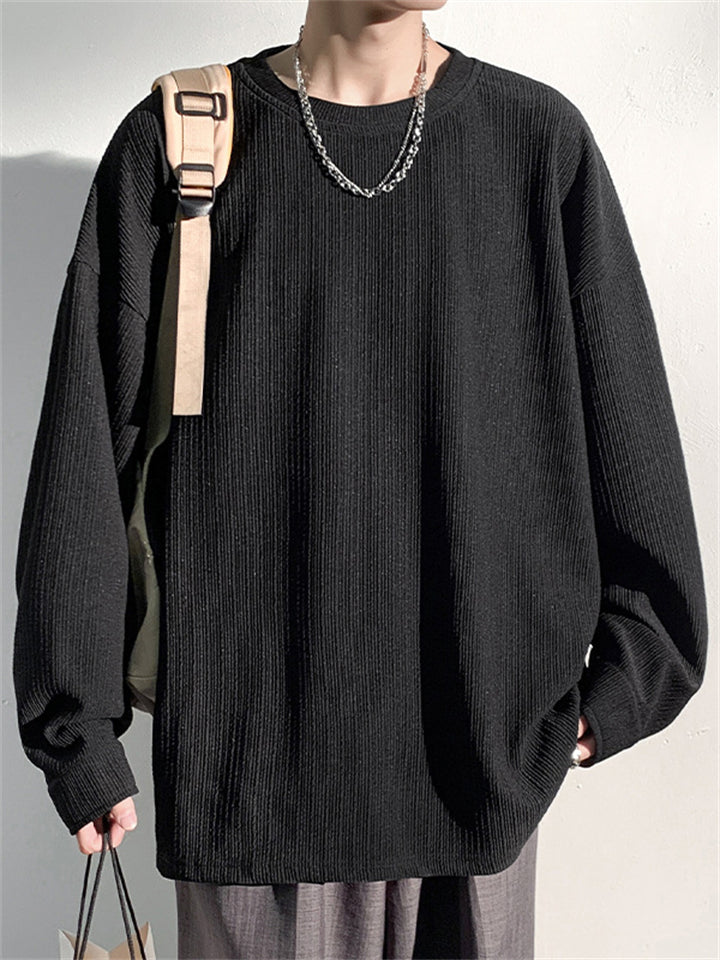 Men's Solid Color Long Sleeve Round Neck Sweatshirts