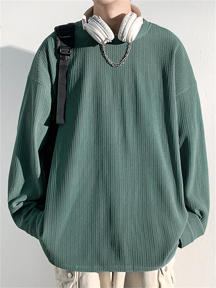Men's Solid Color Long Sleeve Round Neck Sweatshirts