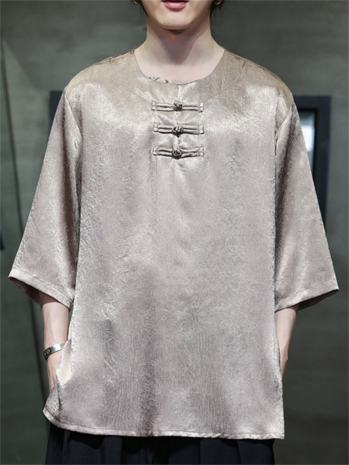 Men's Summer Chinese Style Cool Casual Half Sleeve Shirts