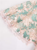 Female Retro Knot Button Stand Collar Hollow Out Lace Qipao