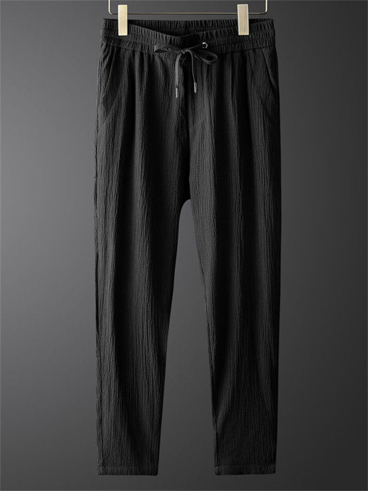 Men's 2Pcs Korean Style Texture Single Breasted Pockets Solid Color Outfits