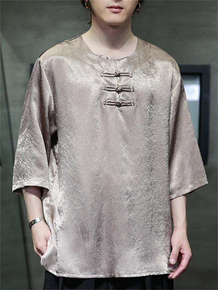 Men's Summer Chinese Style Cool Casual Half Sleeve Shirts