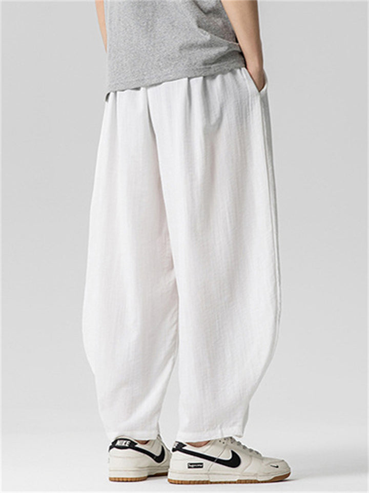 Men's Retro Summer Solid Color Scimitar Cropped Pants