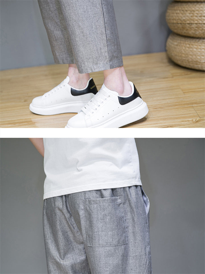 Loose Cozy Cotton Linen Ankle Length Casual Pants for Men