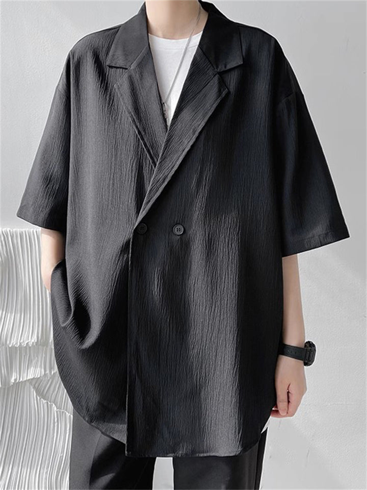 Summer Casual Men's Short Sleeve Loose Suit Jacket