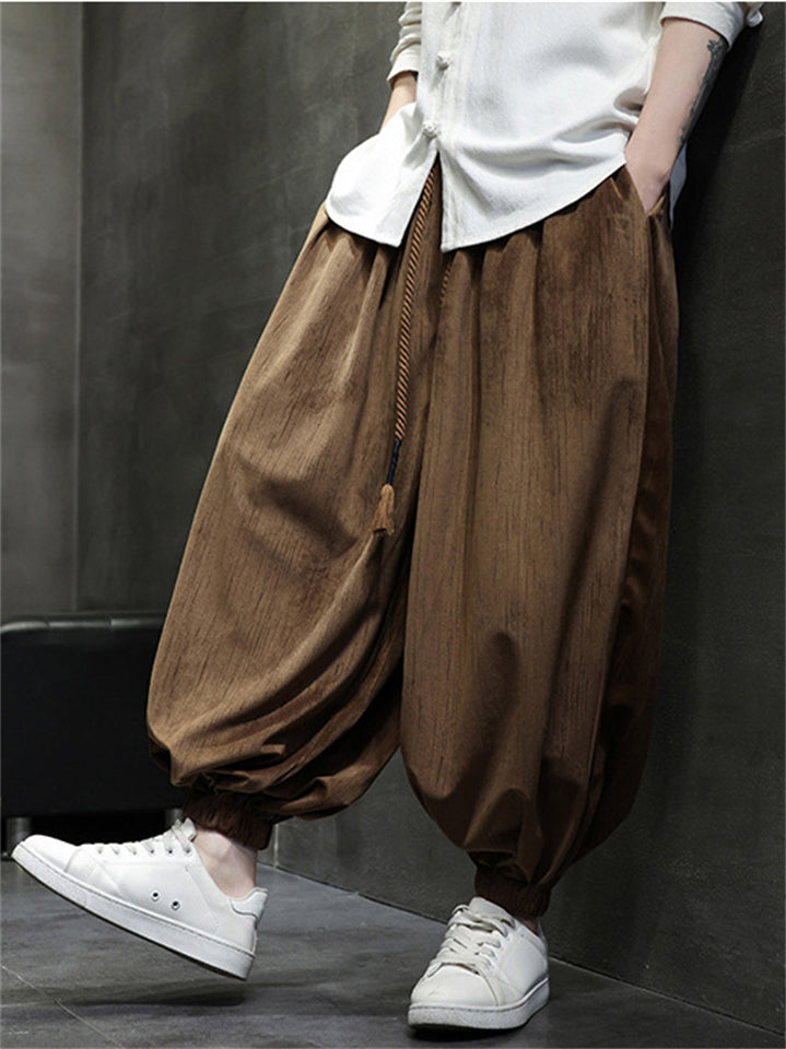 Men's Trendy Solid Color Loose Bloomers Pants