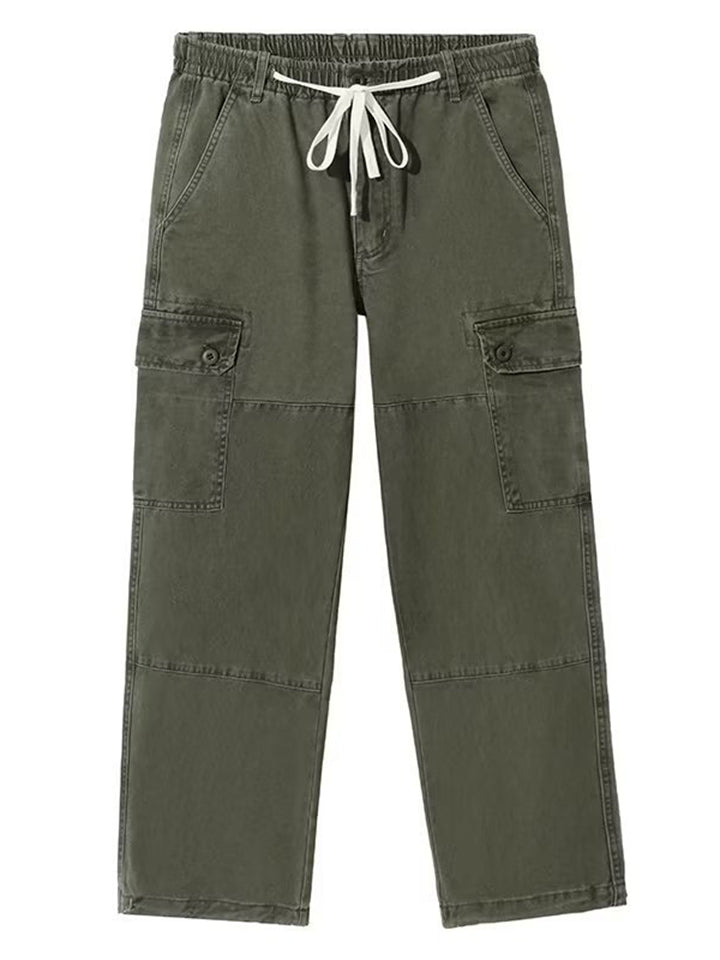 Men's Spring Casual Drawstring Multi-Pocket Cargo Pants