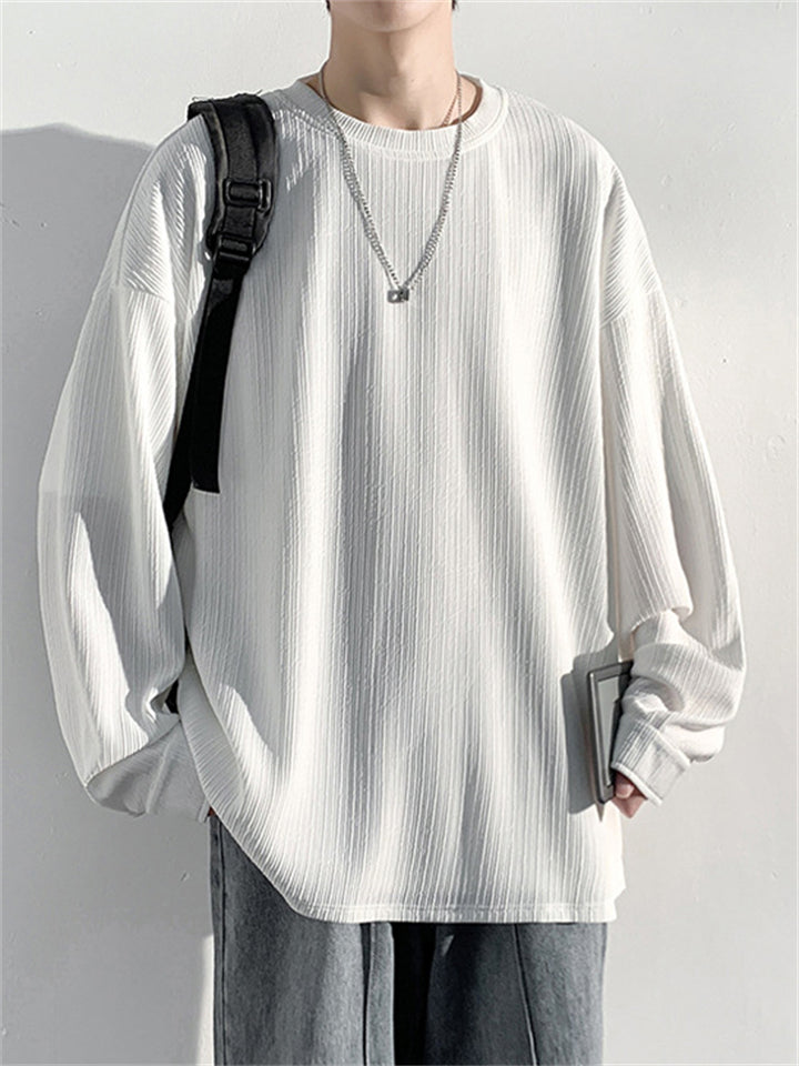 Men's Solid Color Long Sleeve Round Neck Sweatshirts