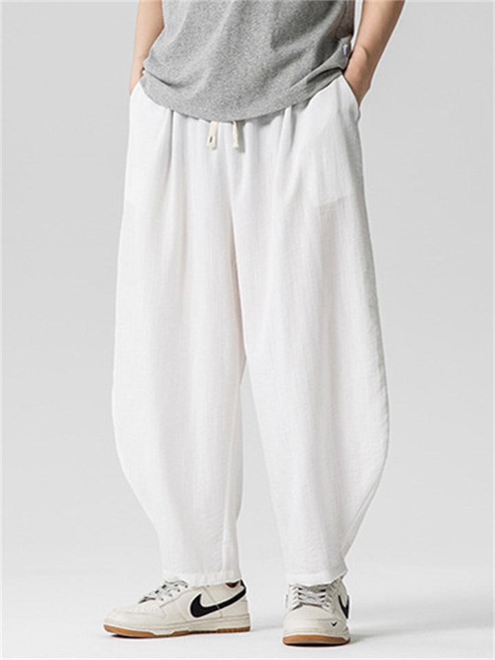 Men's Retro Summer Solid Color Scimitar Cropped Pants