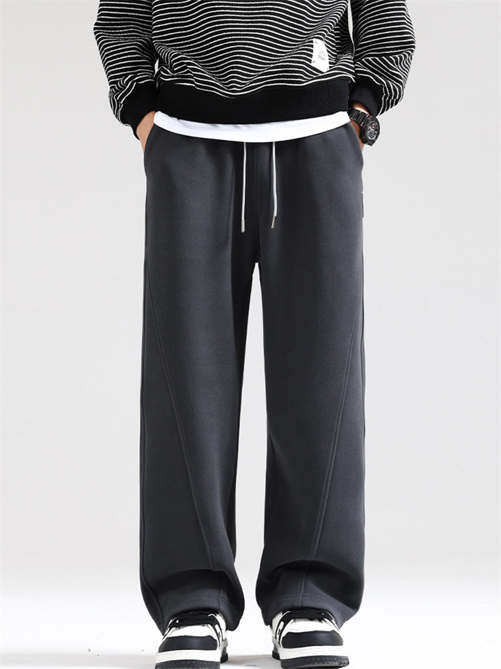 Men's Solid Color Casual Straight Wide Leg Sweatpants