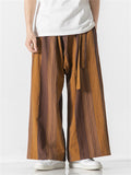 Stripe Pattern Wide Leg Loose Pants For Men