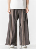 Stripe Pattern Wide Leg Loose Pants For Men