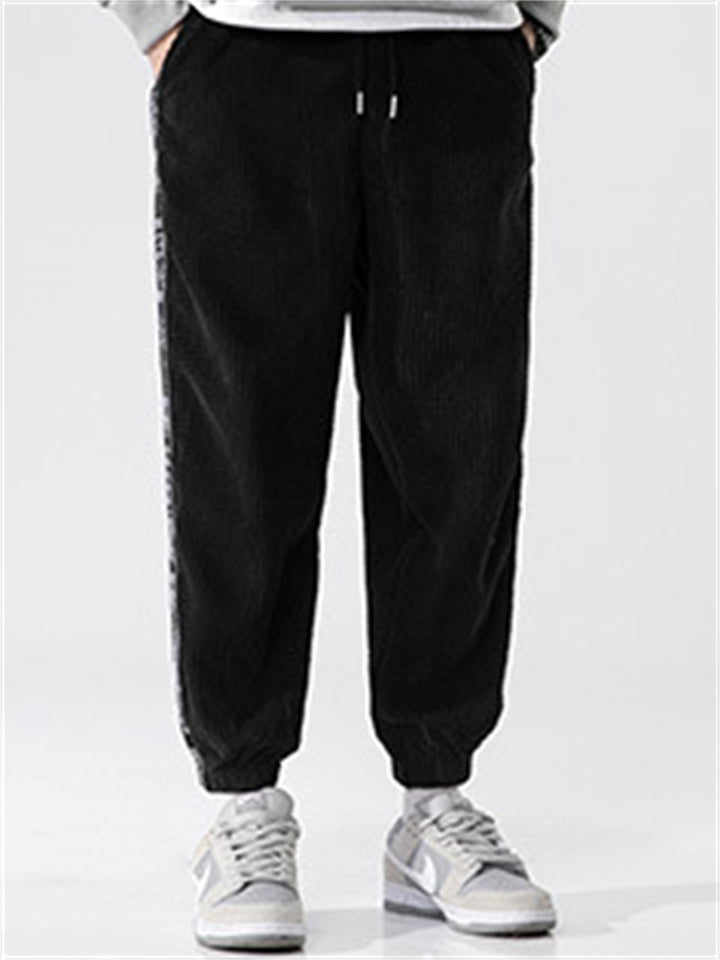 Casual Elastic Waist Corduroy Pants for Men