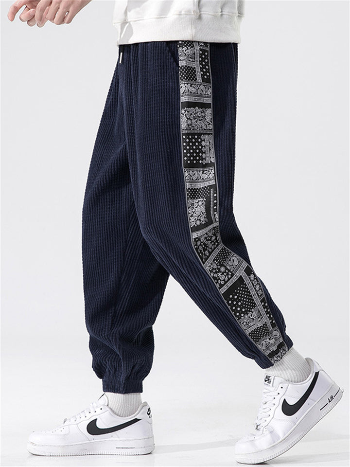Casual Elastic Waist Corduroy Pants for Men