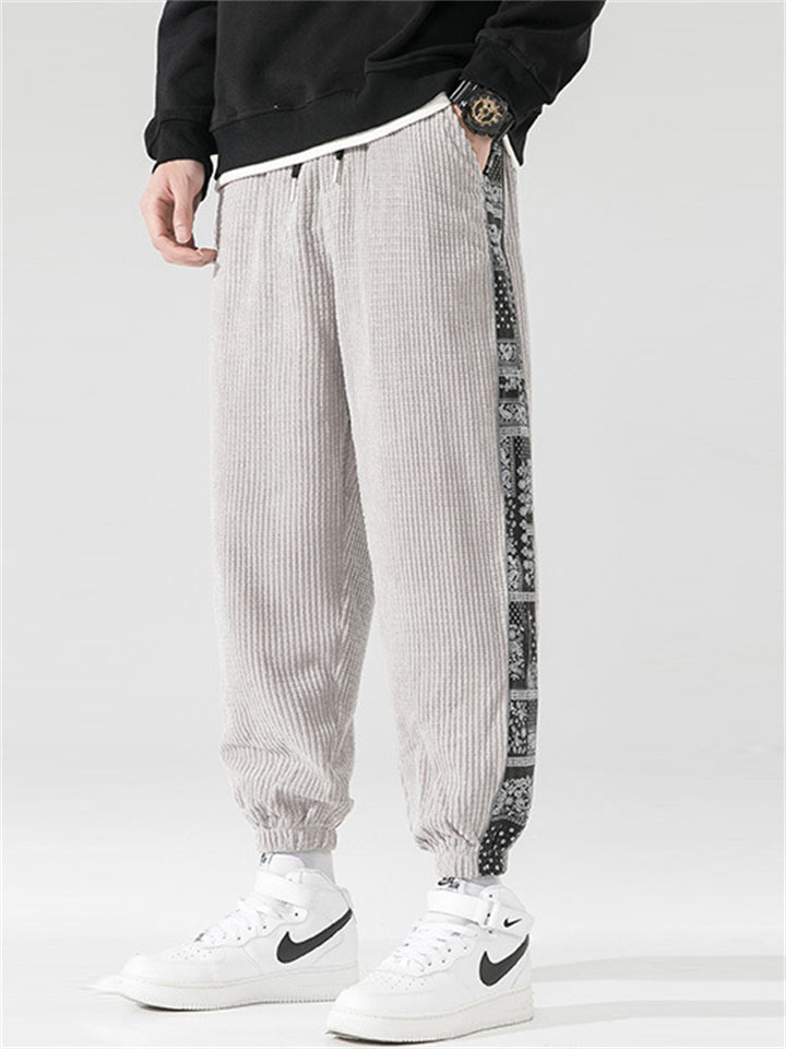Casual Elastic Waist Corduroy Pants for Men