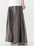 Stripe Pattern Wide Leg Loose Pants For Men