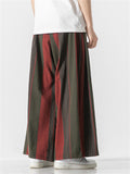 Stripe Pattern Wide Leg Loose Pants For Men