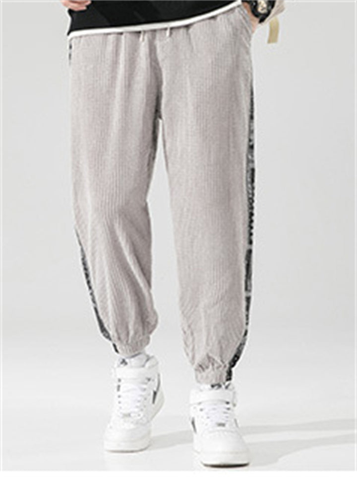 Casual Elastic Waist Corduroy Pants for Men