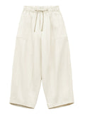 Men Japanese Style Cotton Wide Leg Drawstring Baggy Loose Fit Cargo Pants
