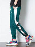 Mens Color Block Joggers Side Stripe Graphic Pants