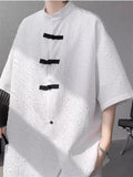 Men's Summer Chinese Style Frog Button Texture Tang Suit Shirts