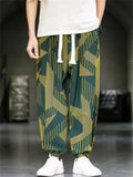 Men's Summer Trendy Print Drawstring Harem Lantern Pants