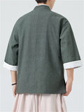 Chinese Style Contrast Color Short Sleeve Tang Suit Shirts for Men