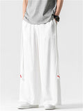 Summer Men's Comfy Solid Color Linen Wide Leg Pants
