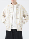 Male Bamboo Leaves Pattern Traditional Chinese Jackets