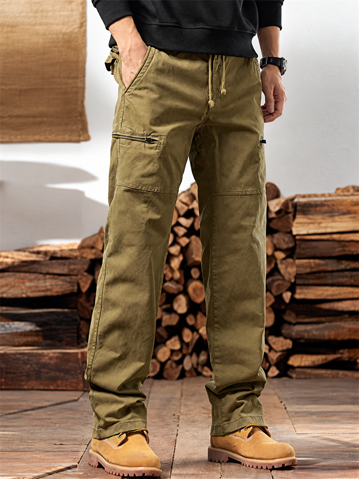 Men's Cozy Elastic Waist Casual Cargo Pants