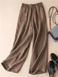 Women's Elastic Waist Solid Color Casual Pants