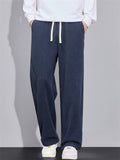 Men's Warm Thermal Lined Drape Twill Knitted Casual Pants