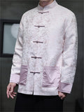 Oriental Style Bamboo Jacquard Casual Tang Suit Jacket for Men