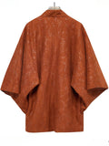 Retro Zen Style Print Faux Suede 3/4 Sleeve Cardigan for Men