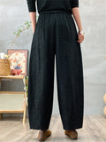 Women's Ethnic Style Floral  Embroidered Elastic Waist Bloomers Pants