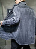 Autumn Corduroy Keep Warm Basic Stripe Jacket for Men
