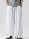 Japanese Style Casual Summer Pleated Wide Leg Cargo Pants Unisex