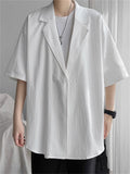 Summer Casual Men's Short Sleeve Loose Suit Jacket