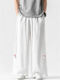 Summer Men's Comfy Solid Color Linen Wide Leg Pants