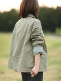 Korean Style Casual Simple Short Trench Jacket for Women