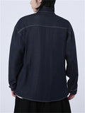Chinese Style Solid Color Long Sleeve Shirts for Men