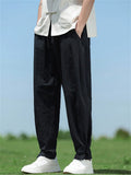 Casual Comfy Oriental Style Cotton Linen Pants for Men