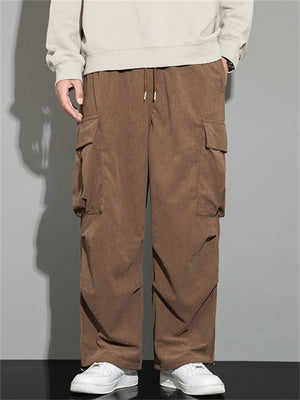 Men's Autumn Corduroy Multi-Pocket Drawstring Cargo Pants