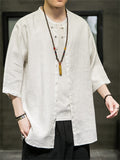 Men's Chinese Zen Style Solid Color Cotton Linen Shirts